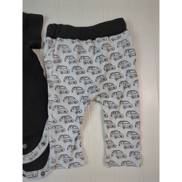 Finn by Finn + Emma Pants Onesie Outfit Black White 0-3M - Picture 3 of 6